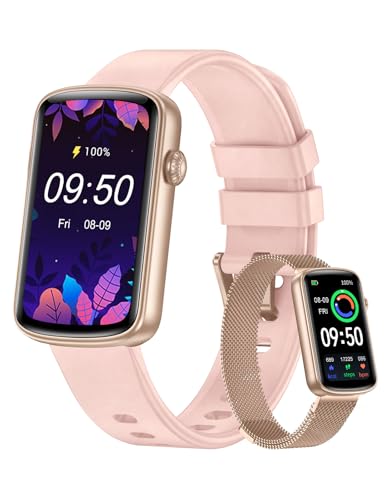 RUIMEN Fitness Tracker, Fitness Watches for Women Men with Heart Rate Monitor Blood Oxygen Sleep Tracker Pedometer, 1.47" Smart Watch Step Calorie Counter for Android iOS IP68 Waterproof (Pink)