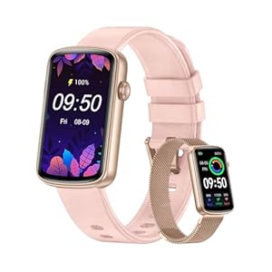 RUIMEN Fitness Tracker, Fitness Watches for Women Men with Heart Rate Monitor Blood Oxygen Sleep Tracker Pedometer, 1.47″ Smart Watch Step Calorie Counter for Android iOS IP68 Waterproof (Pink)