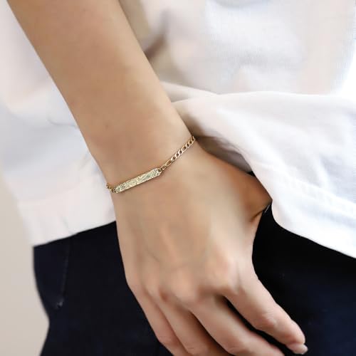 14K Gold Plated Hawaiian Bracelet by Austaras - Shiny Stainless Steel Hawaiian Jewelry with Adjustable Chain and Hawaiian Surfer Style Hibiscus Flower Charm3