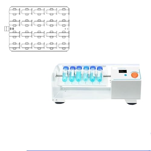 QIUSUO Roller Mixer Laboratory Rotary Shaker Vortex Mixing Device Shaking Instrument with Tray Model 04 40pcs 5ml Centrifuge Tube Speed Range 5 to 200rpm RPM Countdown Setting 1 to 300s