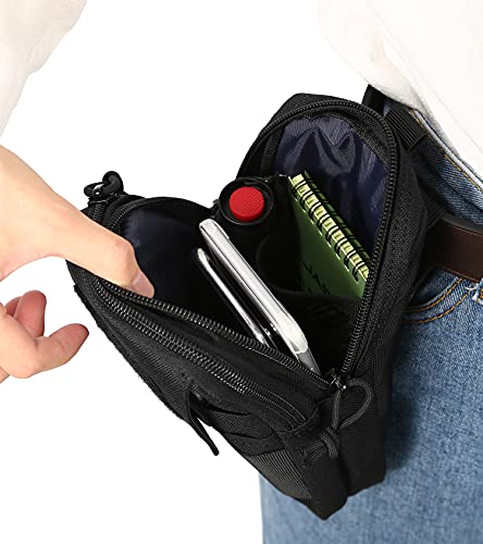 Lefright Multipurpose Tactical Molle Mobile Phone Belt Pouch Edc Gadget Slim Utility Waist Bag With Cellphone Holster Large Black #TOP5