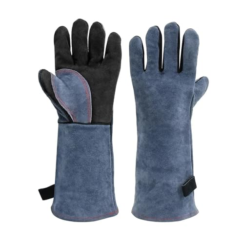 Gants de soudage MIG de 40 cm en cuir vachette pleine fleur isolant haut de gamme