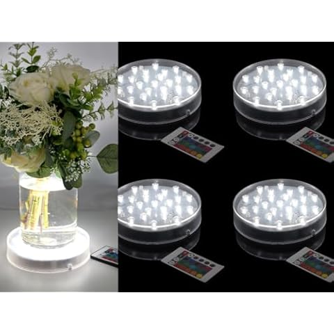 LARDUX Pack of 5 6-inch LED Lights Base with Remote Cover