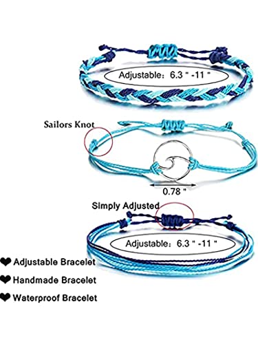 choice of all String Bracelets for WomenMen Summer Wave Bracelet Set for Teen Girls Waterproof Surfer Ankle Bracelet for Men Boys Friends - Image 6