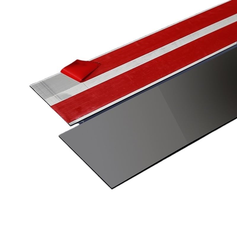 PBWERIGL Self Adhesive Kickplate, Stainless Steel Self Adhesive Toe Kick Cover(10cm Black,3.0m brush)
