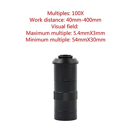 Microscope 4K 1080P 48MP Video Lab USB Microscope Camera C Mount LED Light for Phone Repair 100X 130X 180X 200X 300X 500X Zoom(with 100X Lens)