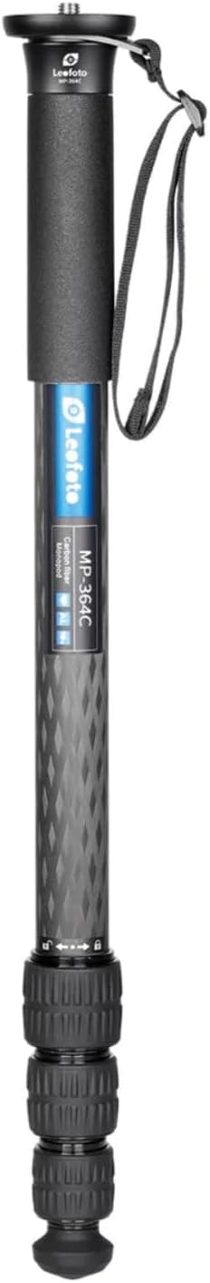 LEOFOTOCarbon Monopod - Heavy Work - Weight Capacity: 20 kg - Max. Height: 170 cm (without Ball Head) - Four Extend Sections - MP-364C