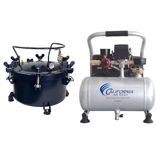 California Air Tools 10 Gallon Casting Pressure Pot And 1.0 Gallon Portable Air Compressor Bundle cover