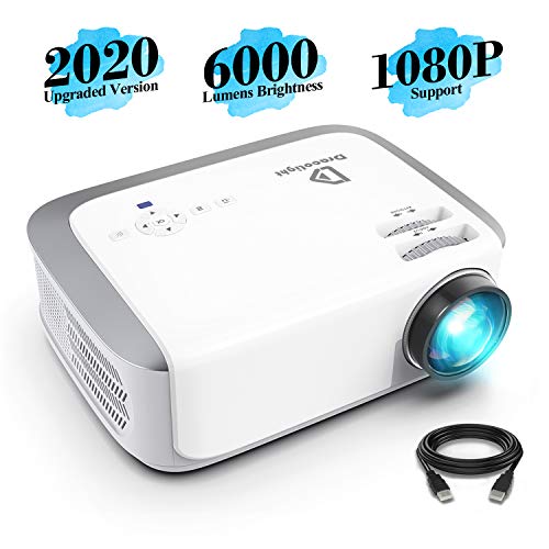 Projector, DracoLight 2020 6000 Lux Video Projector 50000 Hours Lamp Life Support 1080P