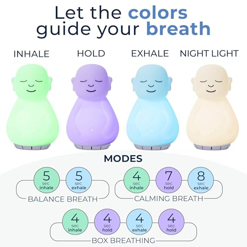 Image of Mindsight 'Original Breathing Buddha' Guided Visual Meditation | 3 Modes to Slow Your Breathing & Calm Your Mind | Stress & Anxiety Relief | Wellness Gift | Adults, Kids, Classrooms | USB Rechargeable
