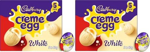 Cadbury White Chocolate Creme Egg (Pack of 10). Easter Egg Hunt Thank you Gift Present White Chocolate Filled Eggs OFFICIAL Perfect For Easter Egg Hunt School
