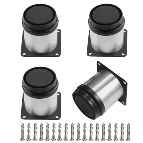 Gsakskdsap 4 Stück Möbelfüße Verstellbar, 50mm Alulegierung Schrankfüße Beine, Set Füße, Möbelfuß Höhenverstellbar Schrankfüsse Stellfüße Höhenverstellbare Schrank Legs Schrankbeine Metall (Silber)