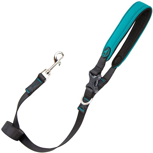 Image of Gooby Escape Free Sport Leash, Turquoise, 4 FT | Neoprene, all-weather; 4 ft; Detachable handle with quick-release buckle; Machine washable; Matches Sport Harness