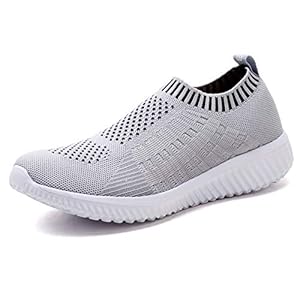 TIOSEBON Women Trainers Athletic Slip On Lightweight Walking Shoes – Breathable Running Sneakers