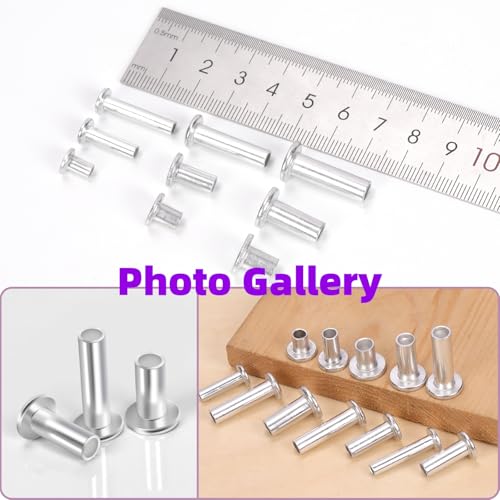 image for Swpeet 390Pcs 12 Sizes M3 M4 M5 M6 Aluminum Flat Head Semi Tubular Riv