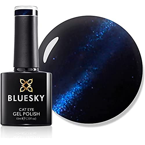 BLUESKY Esmalte de uñas en gel, capa de ojo de gato, azul, KA548, esmalte de gel de 10 ml (requiere curado bajo lámpara UV/LED y una base oscura para obtener el efecto en la imagen)