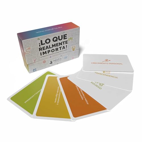 Tarjetas “¡Lo que de verdad importa!” - 80 tarjetas de Coaching para usar en talleres, terapia, desarrollo de liderazgo, Team Building, para abrir conversaciones y/o como “afirmaciones”