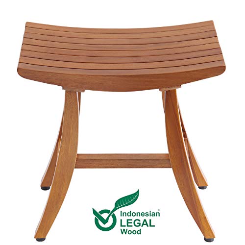 18" Teak Shower Bench, Teak Shower Stool, Shower Chair Wood, Shower Stool Wood