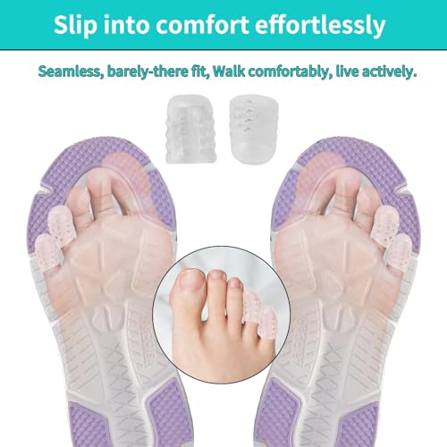 Yarezmuell 30PCS Silicone Anti-Friction Toe Protector, Soft Clear Gel Breathable Toe Covers for Men Women,Toe Sleeves for Corns,Calluses,Blisters and Ingrown Toenails