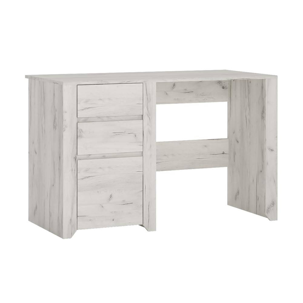 Lomadox Jugendzimmer Set 7-teilig mit Bett 90x200, Schreibtisch, Kleiderschrank, 2 Wandregale, Kommode, Nachttisch in Craft Eiche weiß Modern