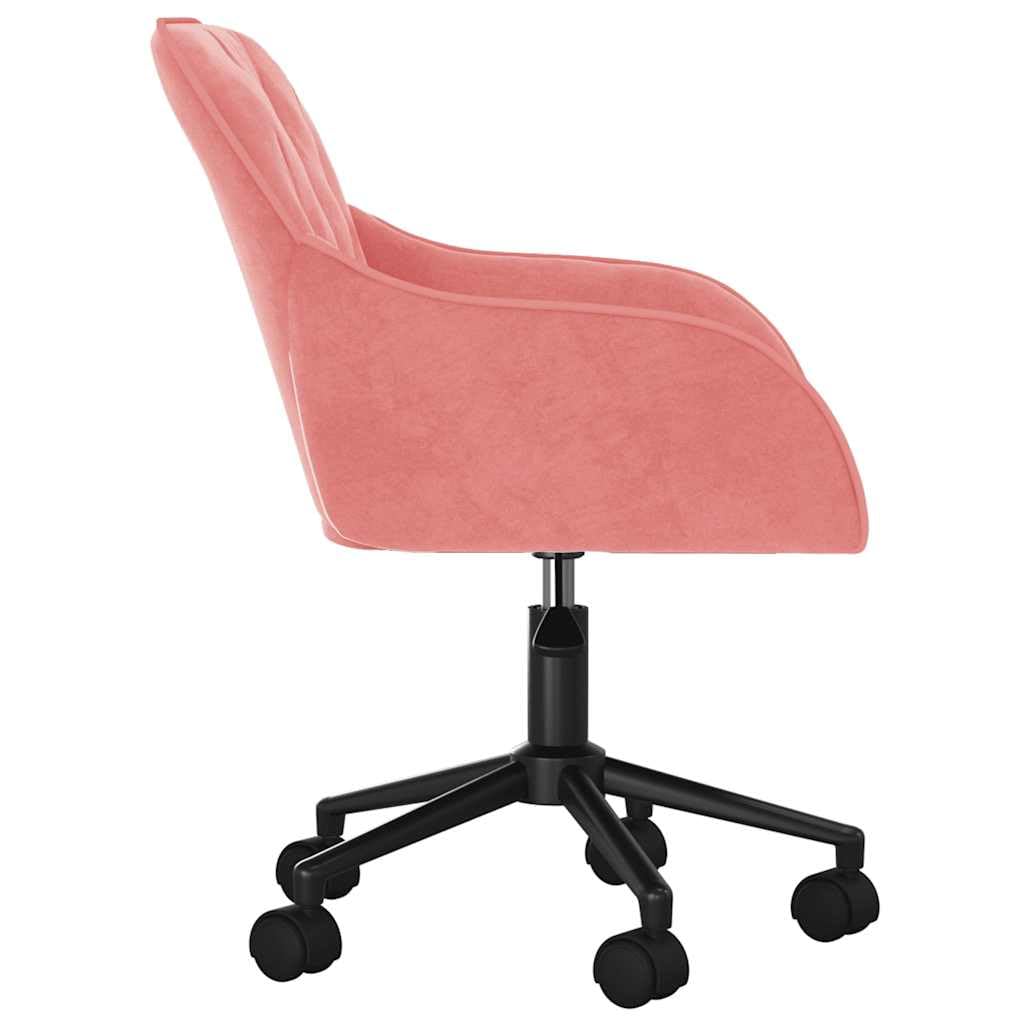 Krzesło biurowe, obrotowe, różowe, aksamitne, z metalową ramą, ergonomiczne krzesło biurowe, regulacja wysokości, obracane o 360 stopni, z kółkami, wygodna tapicerka do biura domowego i biura