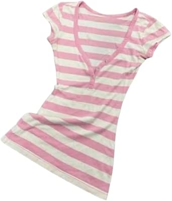 Y2K Grunge Striped Shirt for Women and Teen Girls - Vintage Emo Goth Top