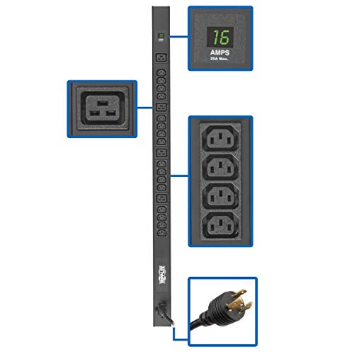 Tripp Lite PDU Metered 16 C13 4 C19 3.2/3.8kW 208/240V C20/L6-20P 10ft Cord (PDUMV20HV-36)