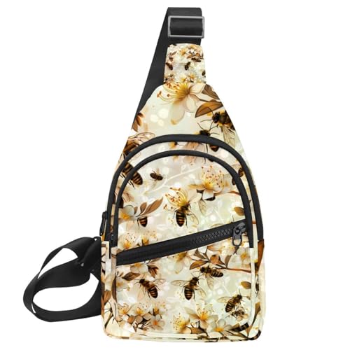 Mochila cruzada de diseño exclusivo de flores para entrenamientos y viajes urbanos