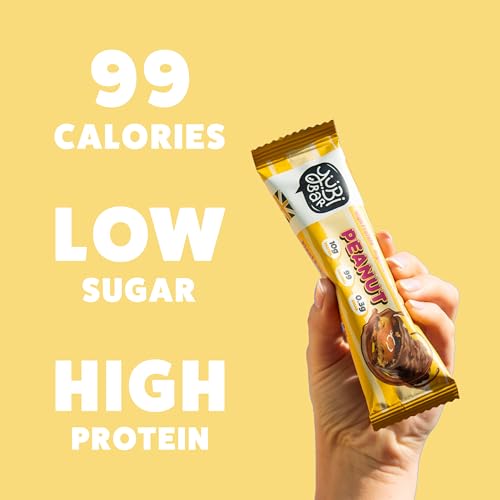YuBi Peanut - 12er Pack - Proteinriegel - 99 Kalorien, proteinreich, ballaststoffreich, zuckerarm, gluten- und milchfrei - 420g