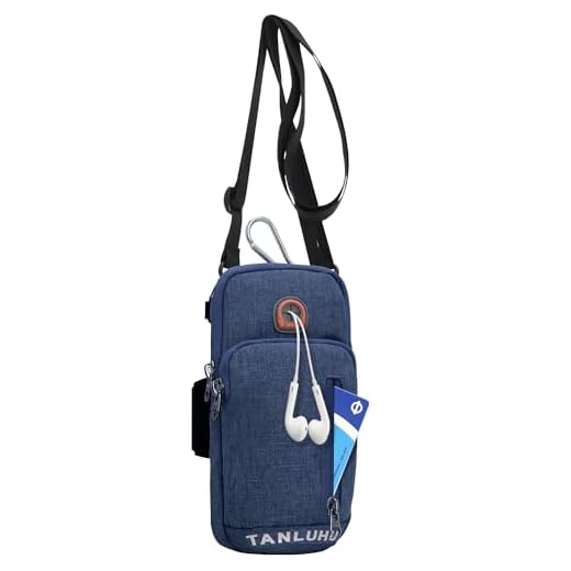 BAGZY Running Armband Telefonhållare Passport Plånboksväska Pengarbälte Midjepåse Axelhölster Crossbody Utomhus Sportväska Väska för iPhone 7 / 6S Plus Cykling Vandring Jogging Blå
