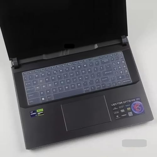 Image of RAYA Silicone Keyboard Cover for MSI Bravo 15 MSI Katana GF66 /GF76 MSI Alpha 15 /Alpha 17 MSI Pulse GL66 /GL76 MSI Crosshair 15 /17 MSI Sword 15 /17 Gaming Laptops (Transparent)
