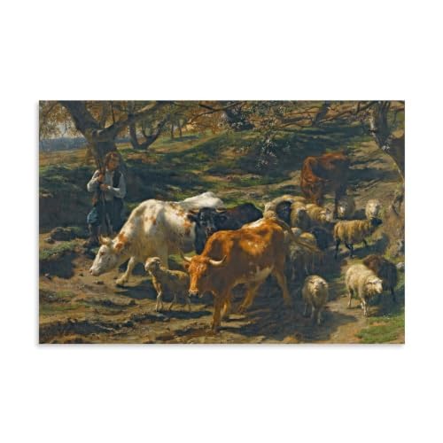 Tableaux muraux unframe Rosa Bonheur Berger et son troupeau 60x90cm
