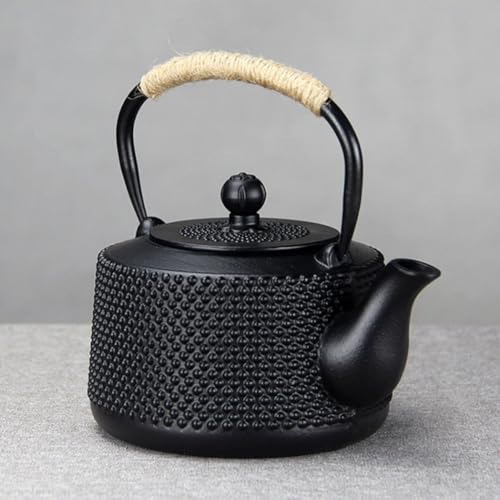 Théière en fer noir compacte de 900 ml, infuseur vrac facile à ranger - 7