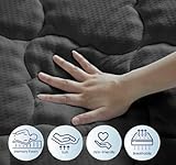 Casabella Mattress Topper - 4 Layer Gel Memory Foam Mattress Topper King Size Bed with Extra Deep Pocket - Hotel Quality Breathable Super Comfort Mattress Pad King Size Bed(150x200) - Grey - Image 4