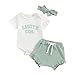 DNOMAID YZARC Daddy's Girl Baby Clothes Newborn Short Sleeve Romper Ribbed Shorts Headband Sets 3Pcs Infant Summer Outfits (Green, 12-18 Months)