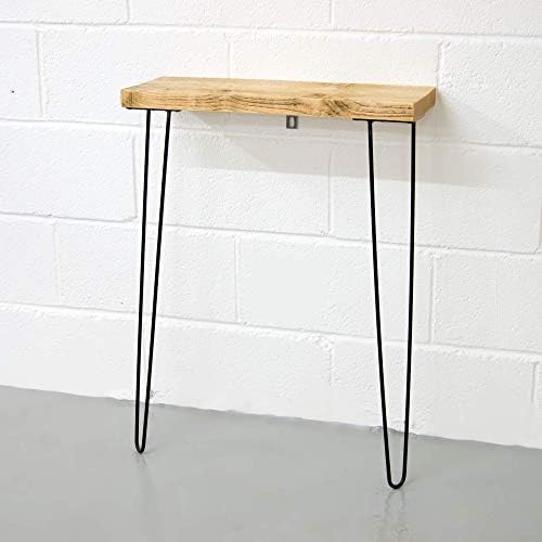 Narrow Console Table With Hairpin Legs | Wooden Rustic Hallway Table