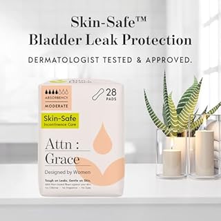 Attn: Grace Moderate Incontinence Pads for Women, 28-Pack - Plant-Based, High Absorbency, Breathable - Incontinence Pads for Moderate Bladder Leaks & Sensitive Skin