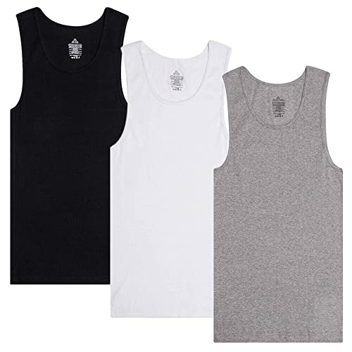 Efit 3-6 Pack Men's 100% Cotton Wife Beater A-Shirts Undershirt Plain Ribbed Tank Top (as1, Alpha,...