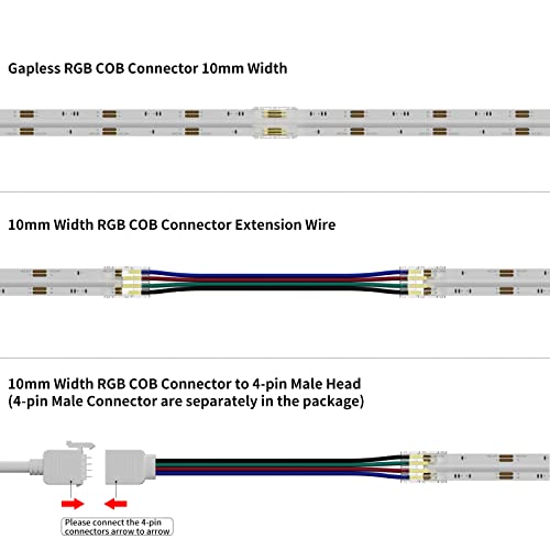 PAUTIX RGB COB LED Strip Connector Set,Included 4-Pin Connector - Image 3