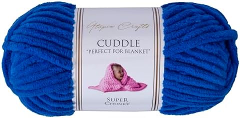 Utopia Crafts Cuddle Super Chunky Chenille Soft Yarn for Knitting and Crochet, 100g - 60m (Beige)