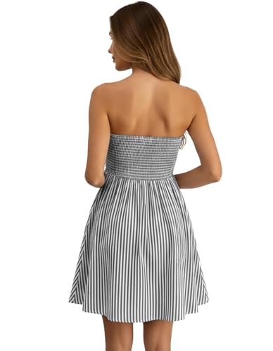 Image of EG CHRIS G Summer Dresses for Women Strapless Tube Top Mini Dresses Beach Boho Sundress 2025