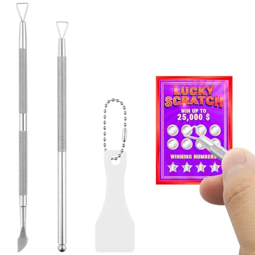 3 Pcs Lottery Ticket Scratcher Tool Set, Multi-Use Scratch Off