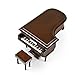 MusicBoxAttic Sophisticated Miniature Matte Brown Grand Piano with Bench - I Left My Heart in San Francisco