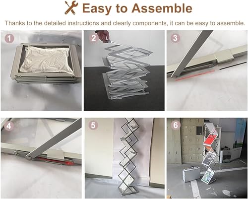 Revistero de aleación de aluminio JvFbjLF estante expositor premium 6