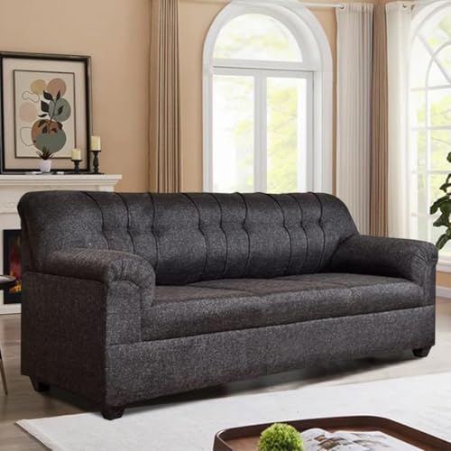 Image of FURNY Alborra 3 Seater Fabric Sofa Set -(Grey)