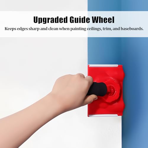 Paint Edge Trimmer Plus 2 Replace Pads, Paint Pad Applicator, Corner Walls and Ceilings Pad Painter, Edge Painting Tool with Painter\'s Pad Refills for Baseboards, Windows, Doors