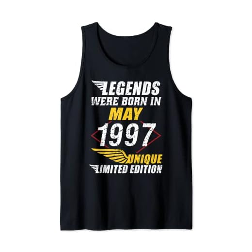 Cumpleaños Mayo 1997 Edición Limitada Regalo Legend May Camiseta sin Mangas