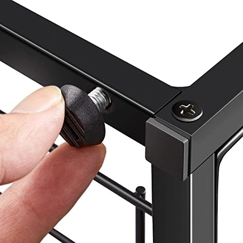 Yaheetech C Shaped Small Side Table Metal Coffee/Tea End Table Snack Side Table with Storage Shelf for Living Room/Office Room/Bedroom, Leaf Pattern, 21x30.6x 53cm(WxDxH)