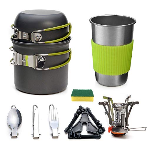 Camping Geschirr Set, Picknick Topf Camping Kochgeschirr Campinggeschirr für Outdoor Camping Wandern und Picknick