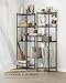 SONGMICS 5-Tier Bathroom Shelf, Storage Rack for Small Space, with 5 PP Shelf Liners, Removable Hook, Extendable Design, Ink Black and Translucent ULGR23BK